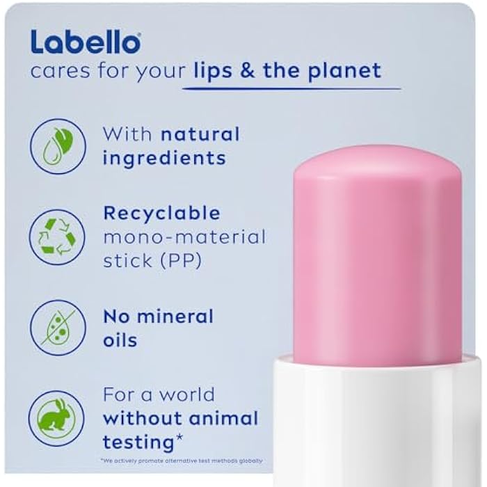 Labello lip balm, moisturising lip care, soft rose, 4.8g - Image 5